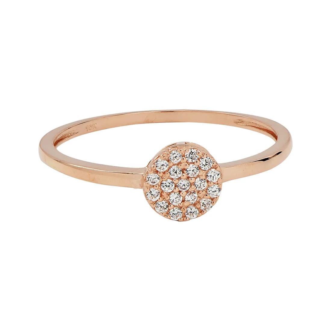 10k Solid Gold CZ Circle Ring
