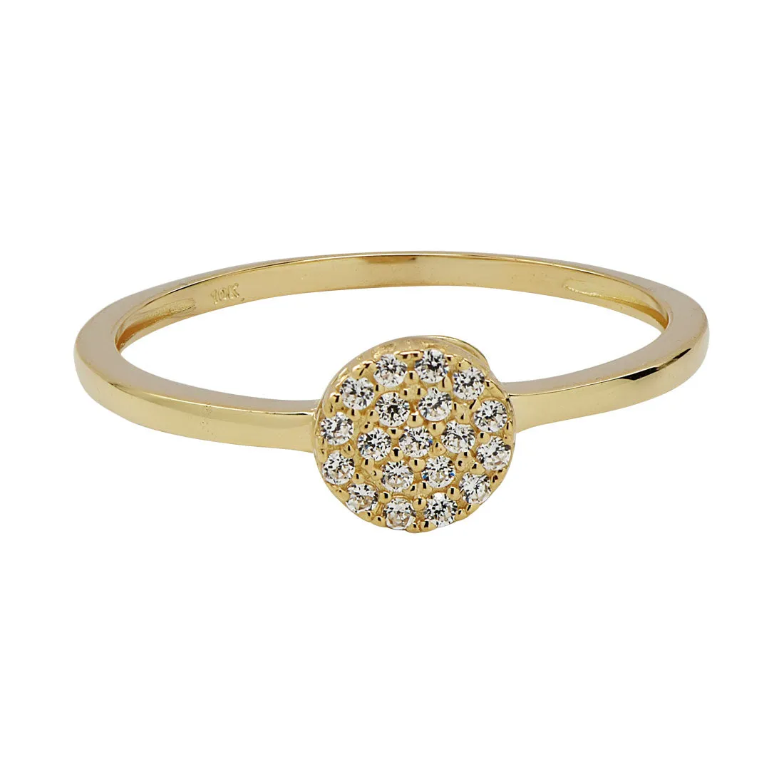 10k Solid Gold CZ Circle Ring