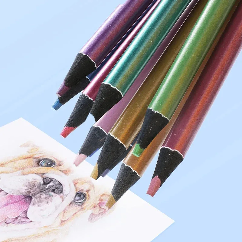 12 Colors Cute Metallic Colored Pencil