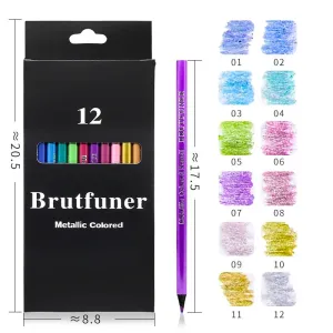 12 Colors Cute Metallic Colored Pencil