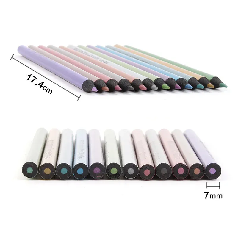 12 Colors Cute Metallic Colored Pencil
