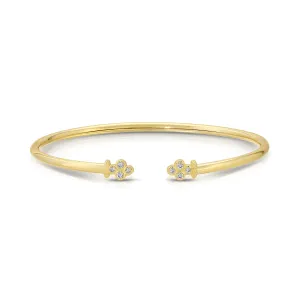 14K Gold Plated Open Bendable Bracelet