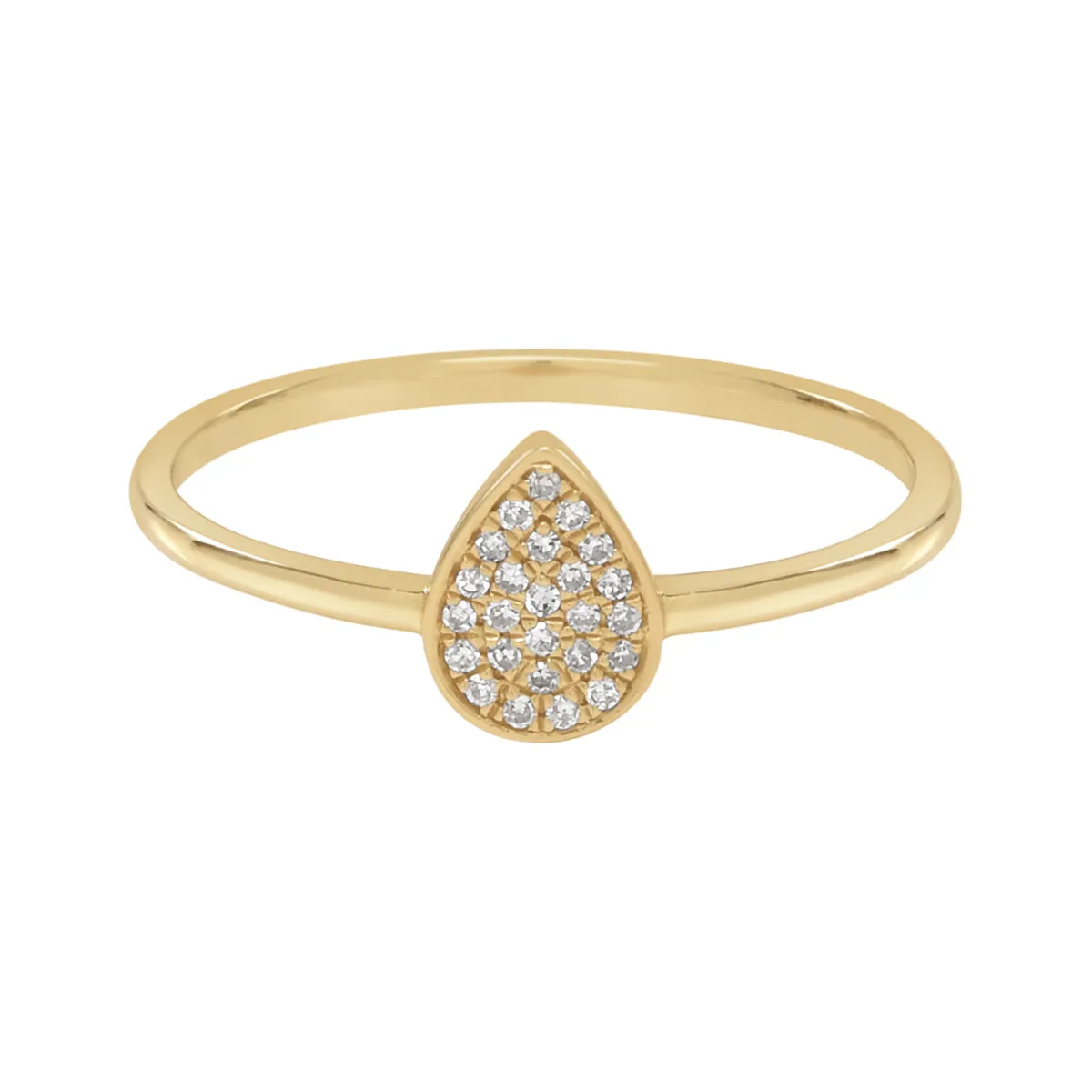 14K Teardrop Diamond Ring