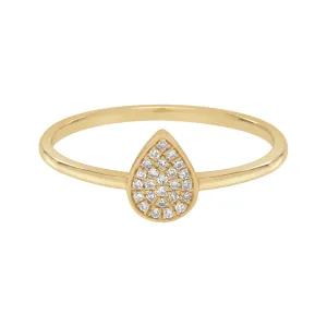 14K Teardrop Diamond Ring