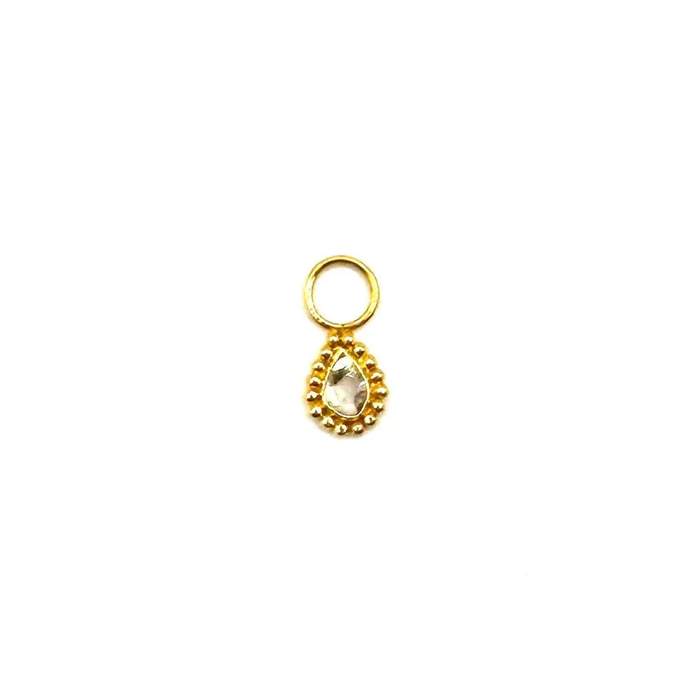 14K Tiny Diamond Drop