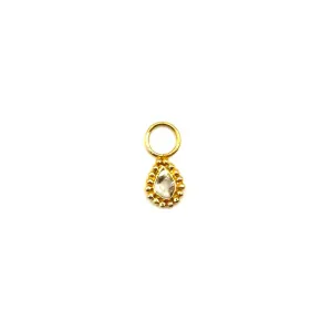 14K Tiny Diamond Drop