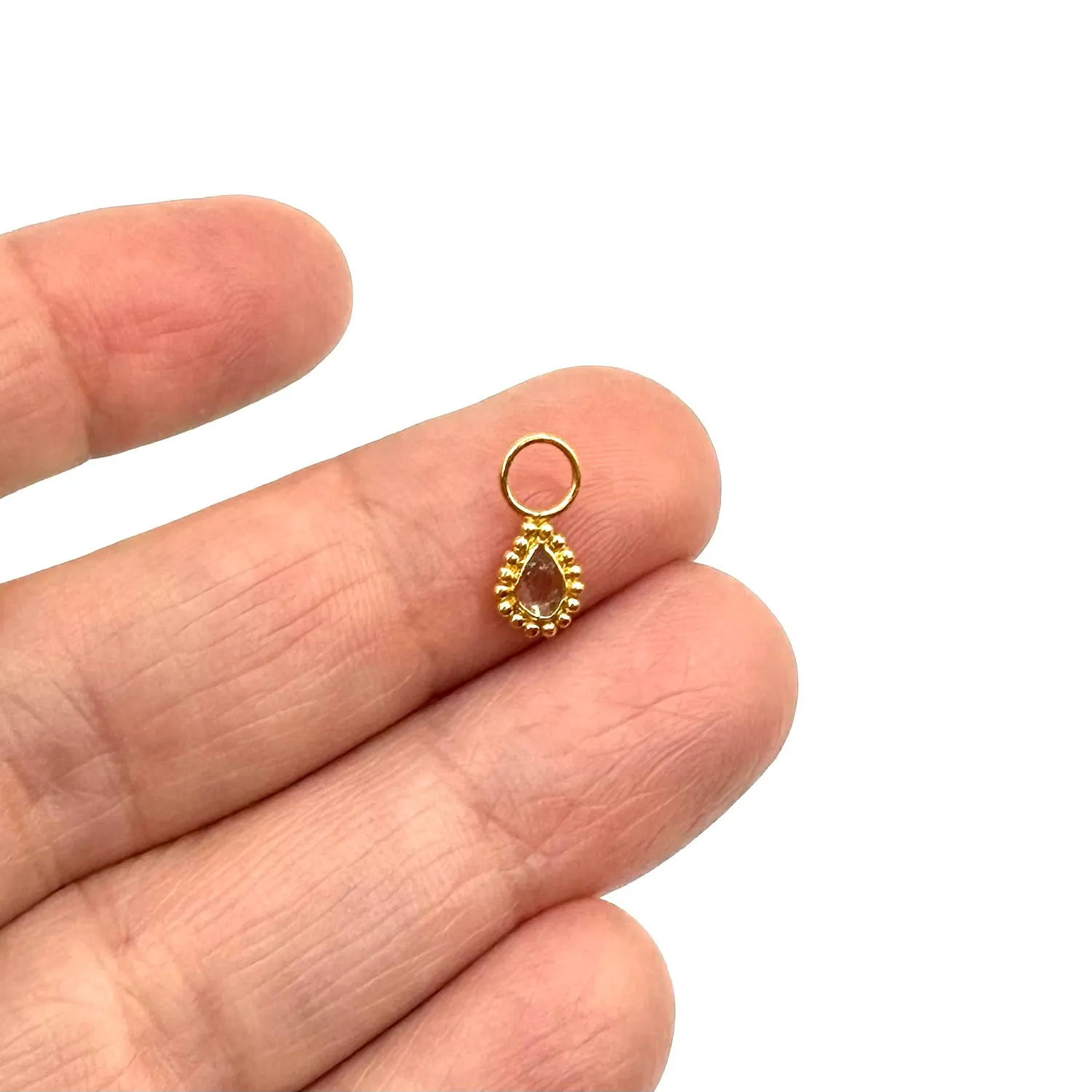 14K Tiny Diamond Drop