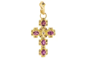 18KY Purple Garnet Cross Enhancer