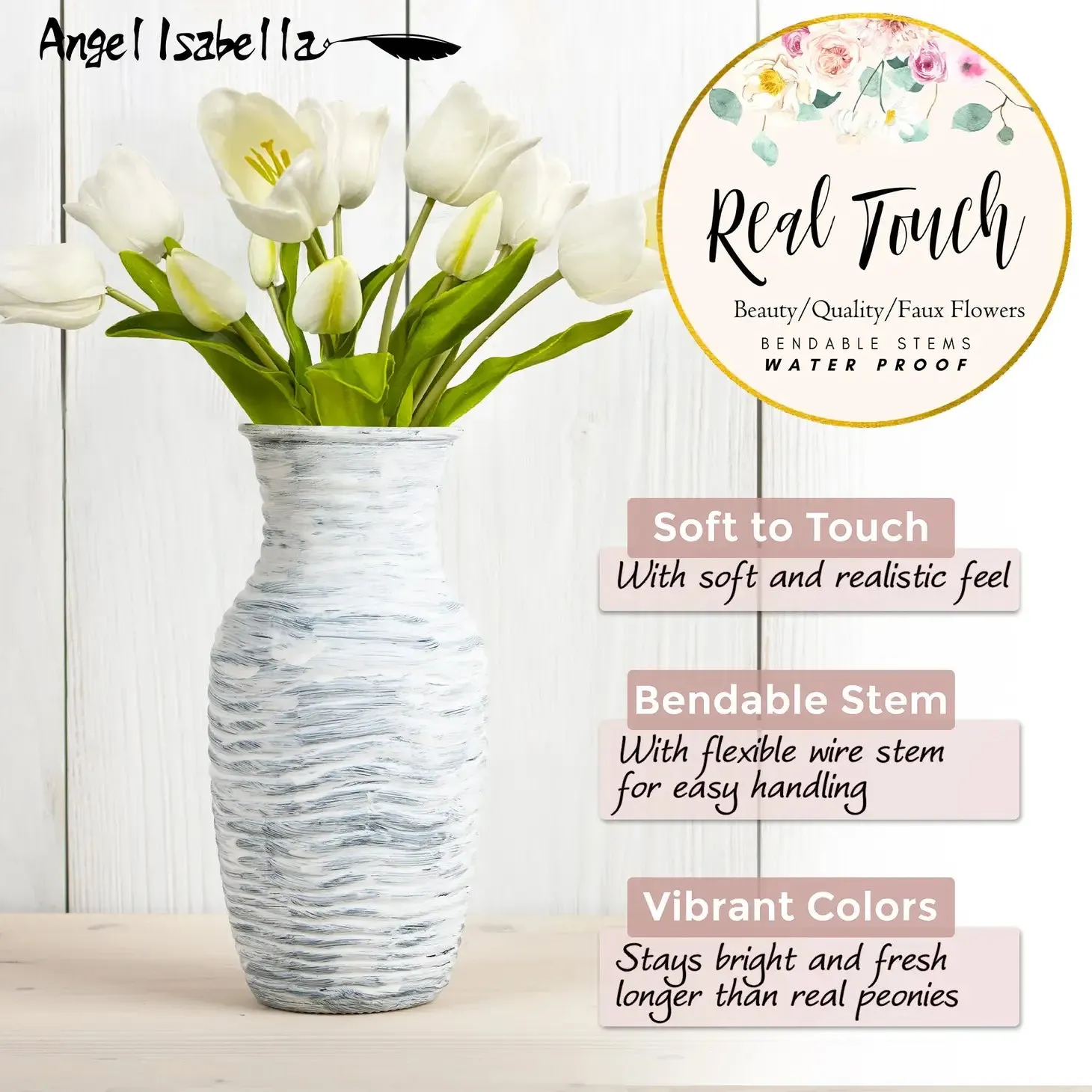 18" Elegant Holland Tulip Bloom and Buds Bundle