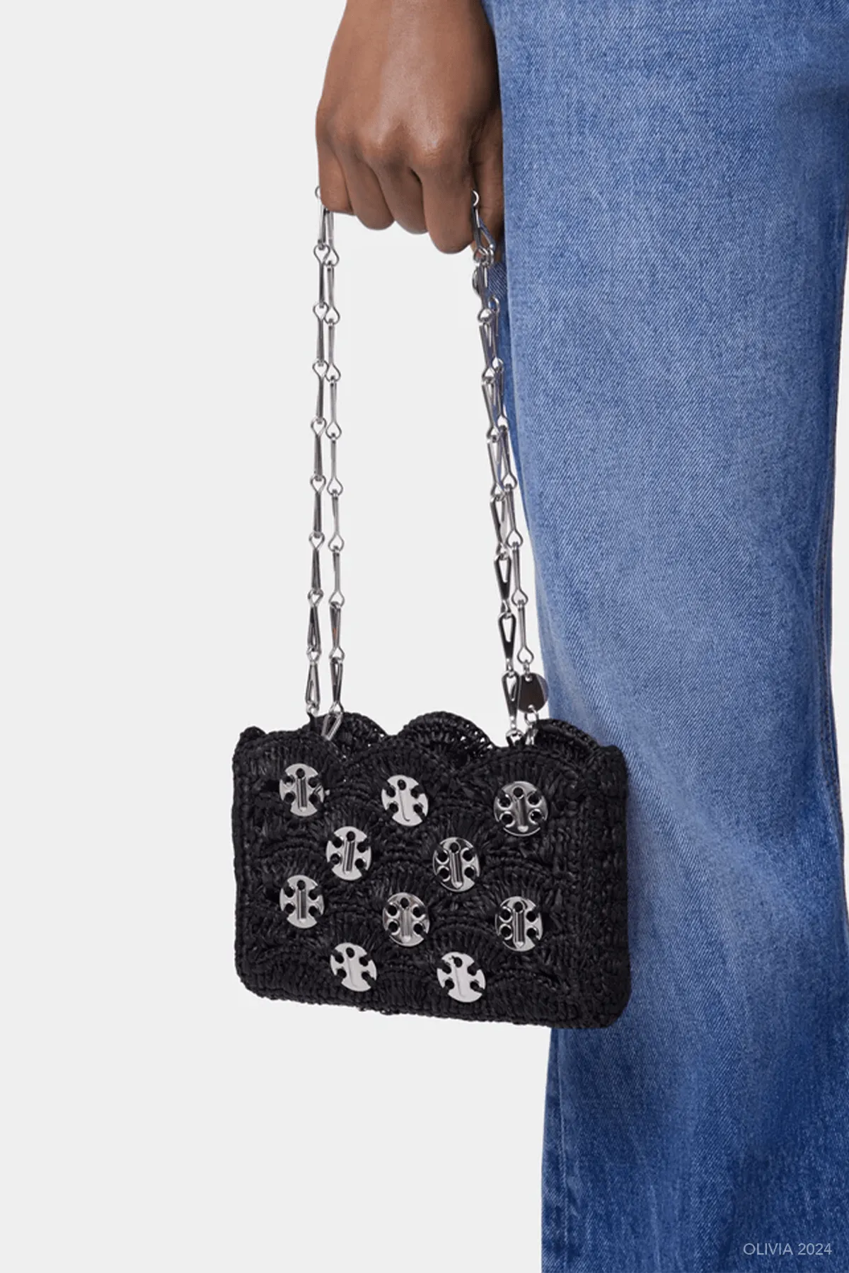 1969 Raffia Nano Bag in Black