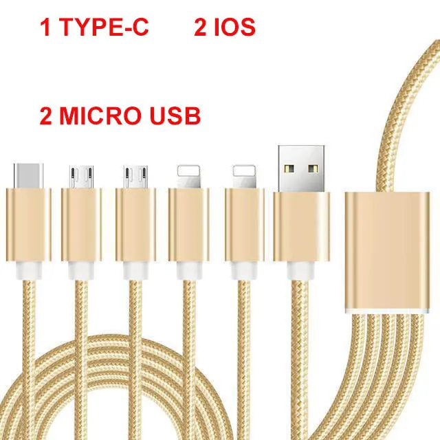 2 meters PD100W 5 in 1 Fast Charging Phone Charger for Android Phone iPhone
