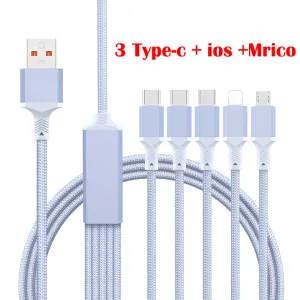 2 meters PD100W 5 in 1 Fast Charging Phone Charger for Android Phone iPhone