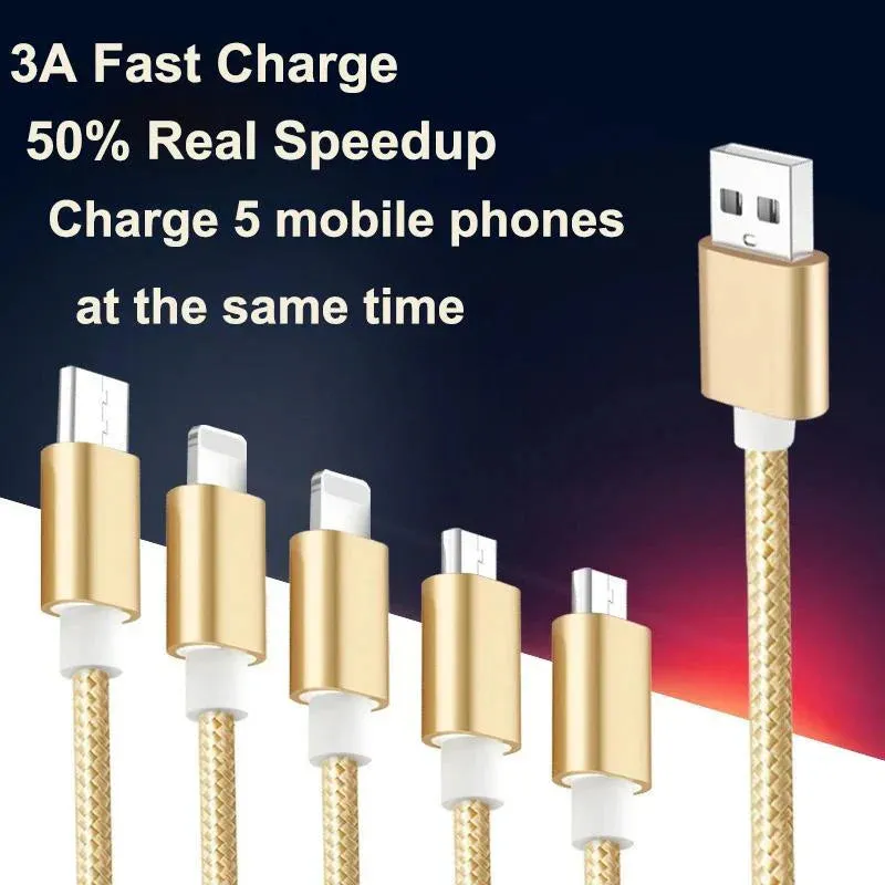 2 meters PD100W 5 in 1 Fast Charging Phone Charger for Android Phone iPhone