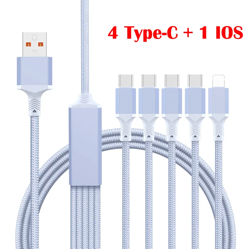 2 meters PD100W 5 in 1 Fast Charging Phone Charger for Android Phone iPhone