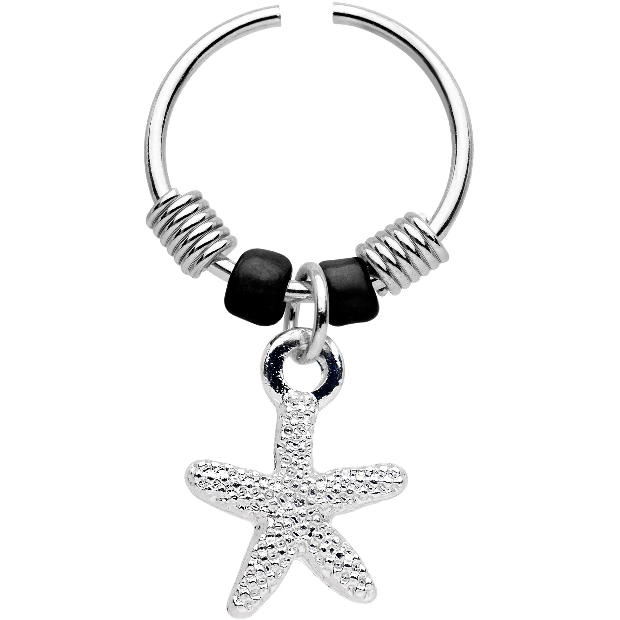 20 Gauge 3/8 Starfish Dangle Circular Ring