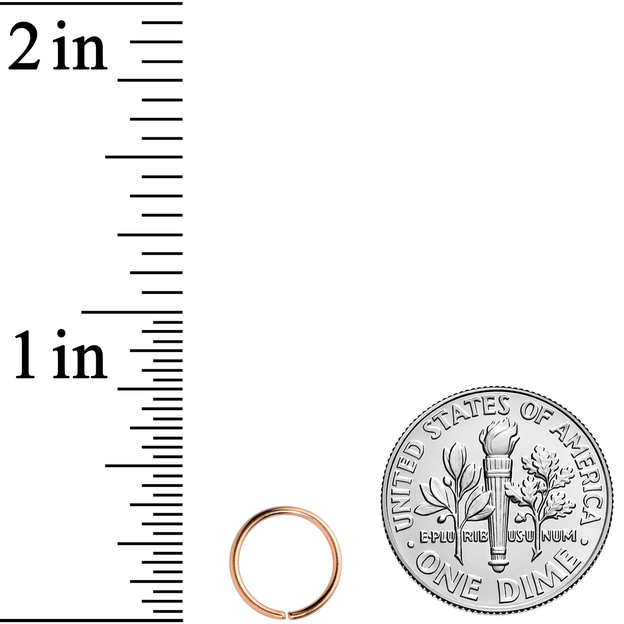 20 Gauge 5/16 Rose Gold Tone PVD Grade 23 Titanium Bendable Hoop Ring
