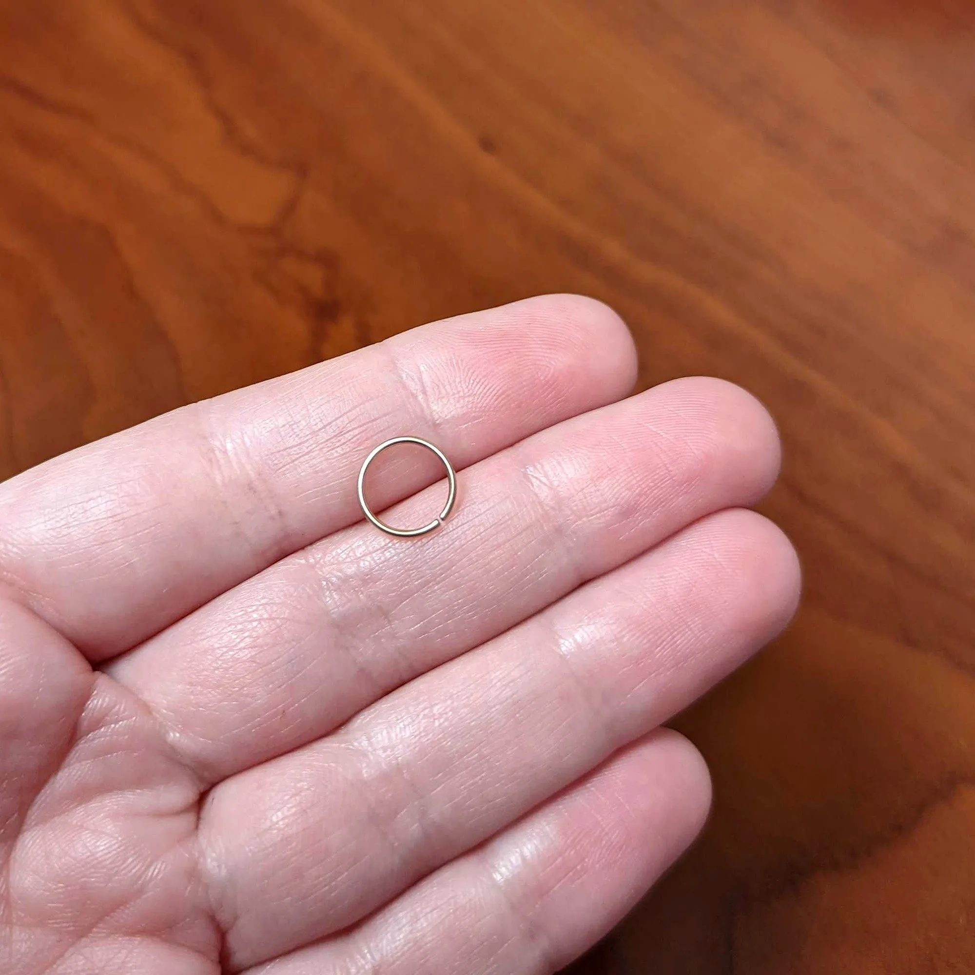 20 Gauge 5/16 Rose Gold Tone PVD Grade 23 Titanium Bendable Hoop Ring