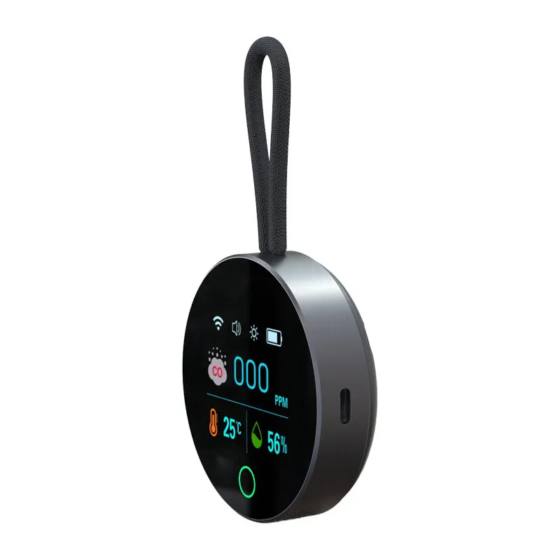 3 In 1 CO Air Quality Monitor 1000mAh CO Detector Alarm Temp Humidity Sensor CO Temperature Humidity Detector for Indoor Outdoor