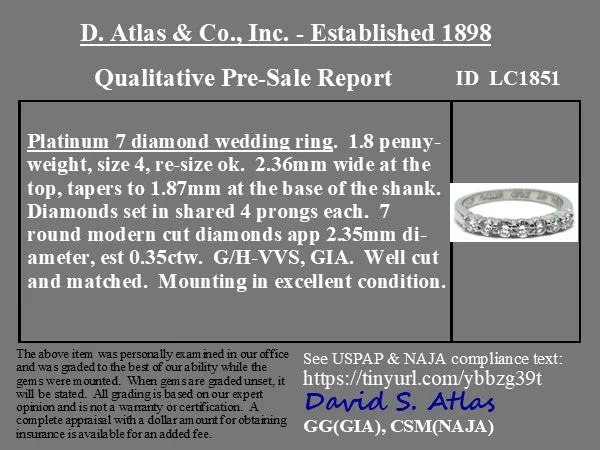 .35ctw 7-Stone Round Brilliant Cut Diamond Band