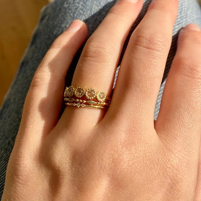 5 Rose Cut Diamond Mazurka Ring
