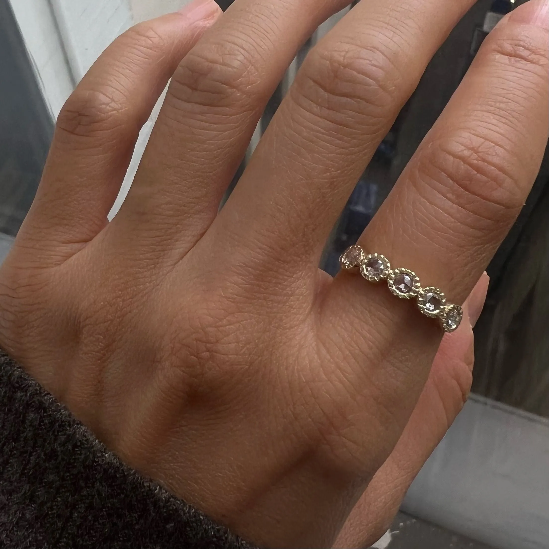 5 Rose Cut Diamond Mazurka Ring