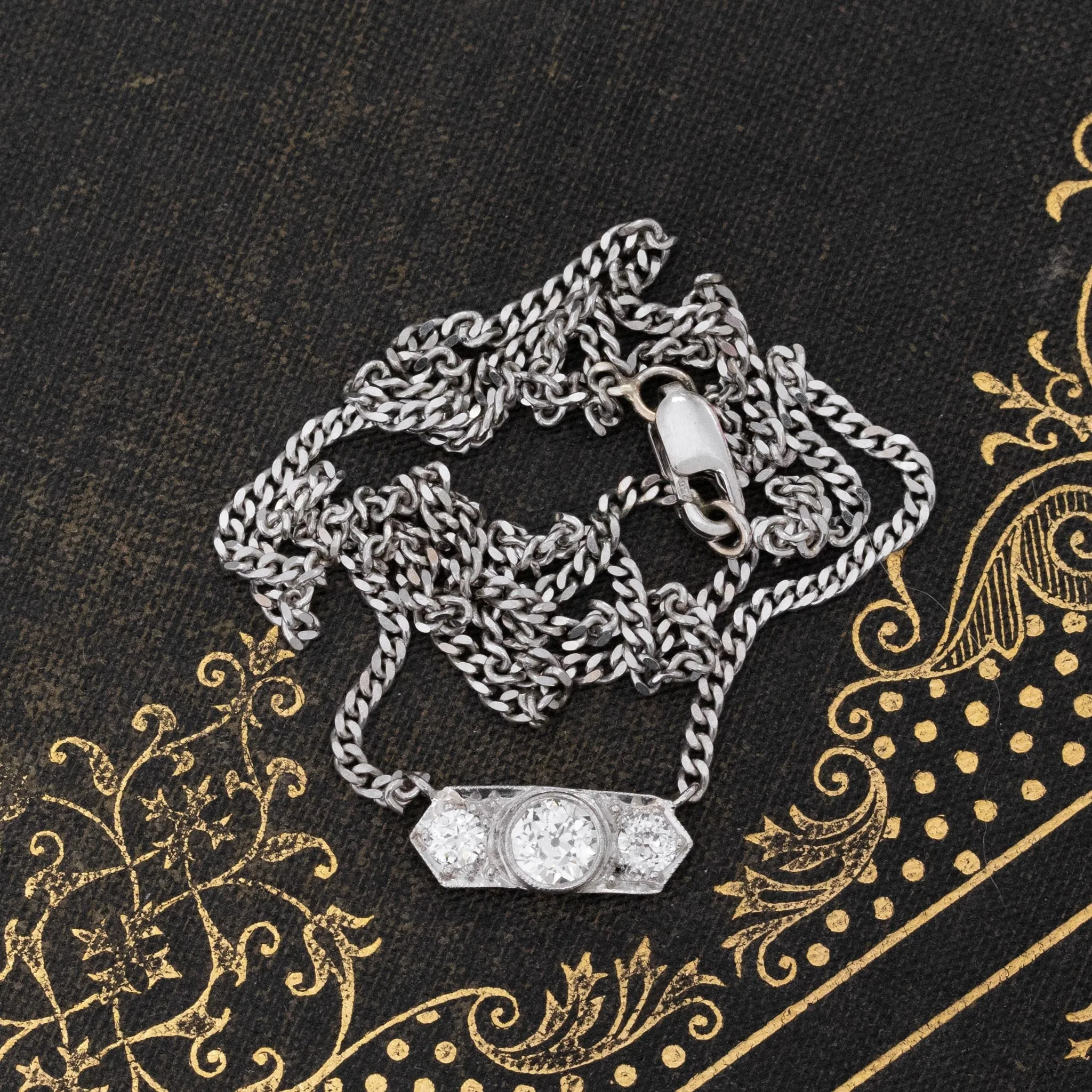 .58ctw Old European Cut Diamond Bar Conversion Pendant