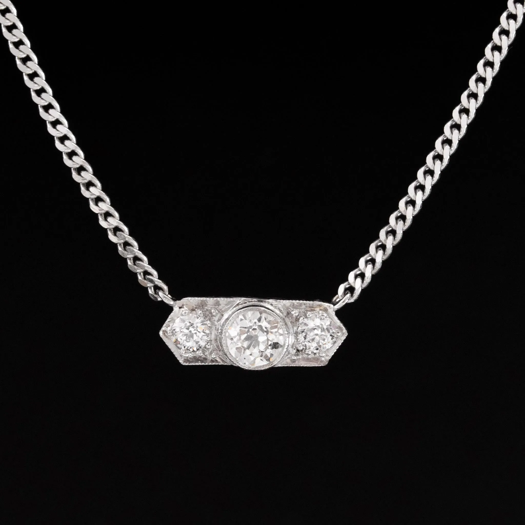 .58ctw Old European Cut Diamond Bar Conversion Pendant