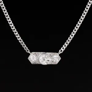 .58ctw Old European Cut Diamond Bar Conversion Pendant