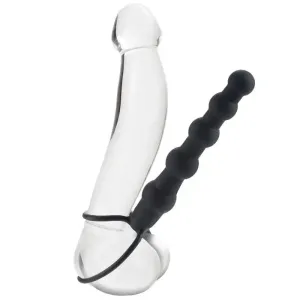 6-inch Colt Silicone Black Bendable Strap on Dildo and Anal Beads
