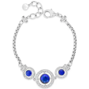 Absolute Silver & Midnight Blue Halo Pendant Bracelet