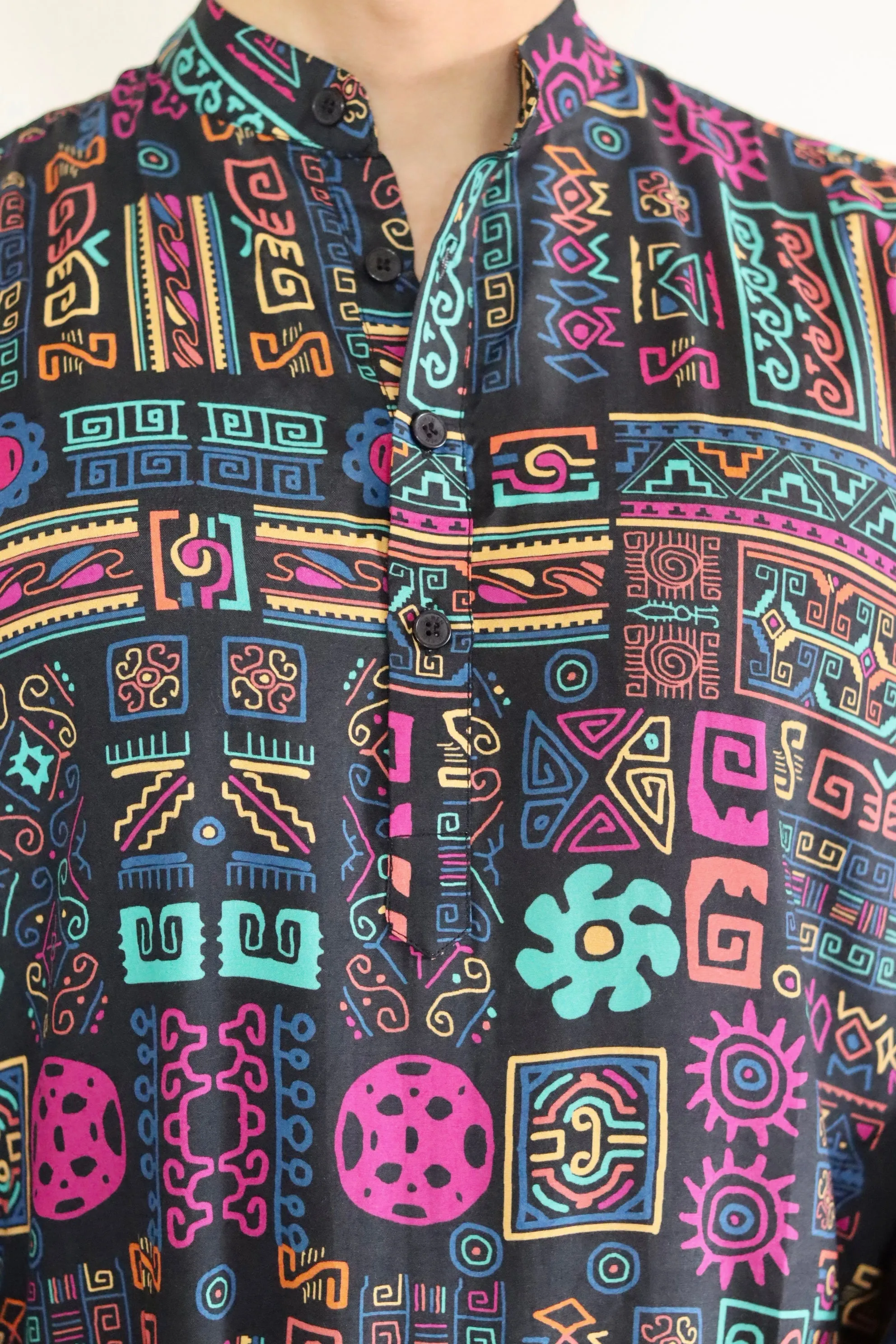Abstract Earthy Black Ganganagery Kurta