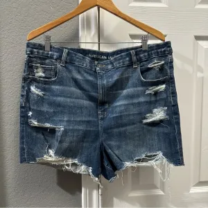 AE American Eagle curvy hi rise shortie denim shorts size 20
