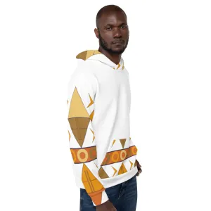 African Tribal Print Unisex Hoodie - Earthy/White