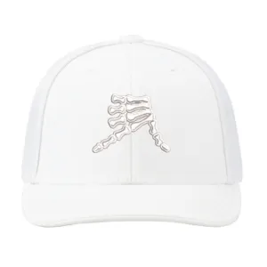 AkS Bones Trucker hat in White on White