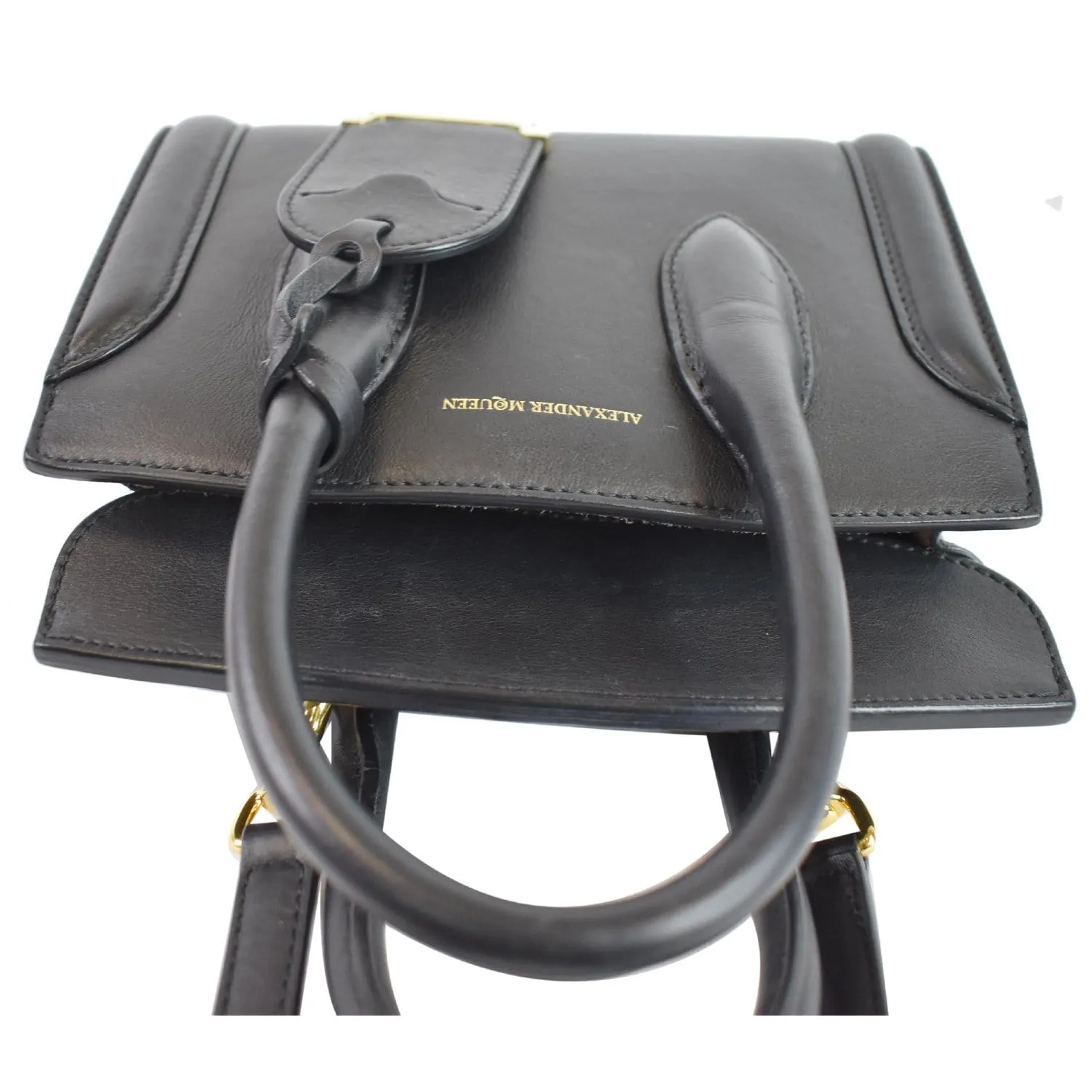 ALEXANDER MCQUEEN Heroine 21 Mini Leather Tote Bag Black