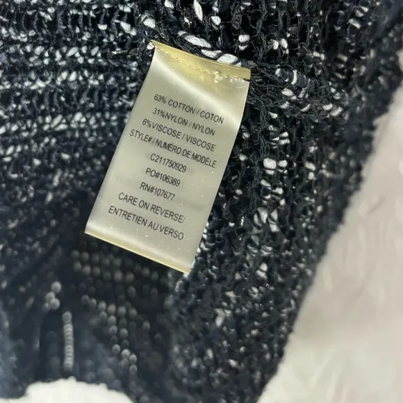 Alice   Olivia Open Mixed Knit Chunky Sweater Short Sleeve Top Size Small