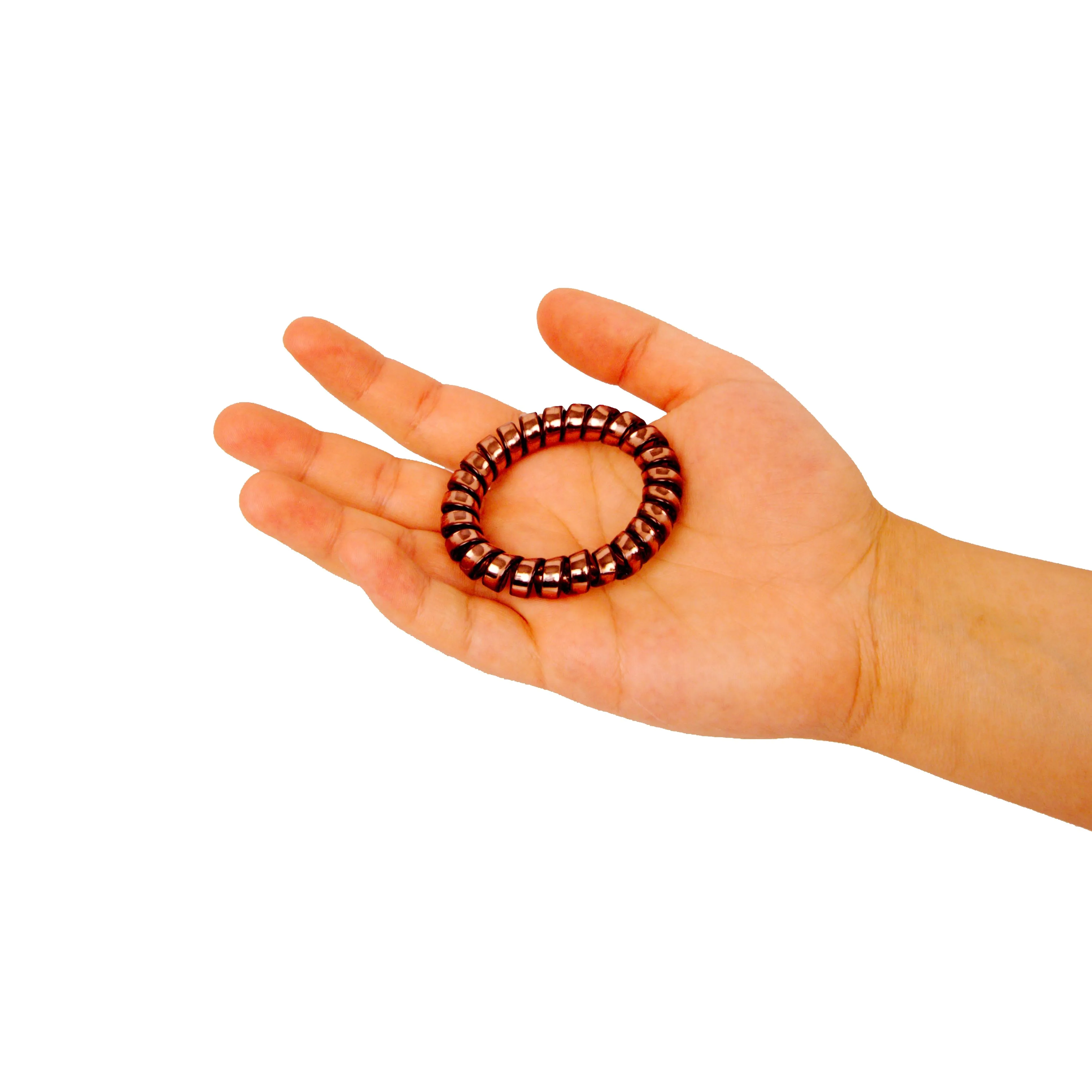 Amelia Beauty Products 8 Medium Smooth Elastic Hair Coils, 2.25in Diameter Spiral Hair Ties, Gentle on Hair, Strong Hold and Minimizes Dents and Creases, Chocolate