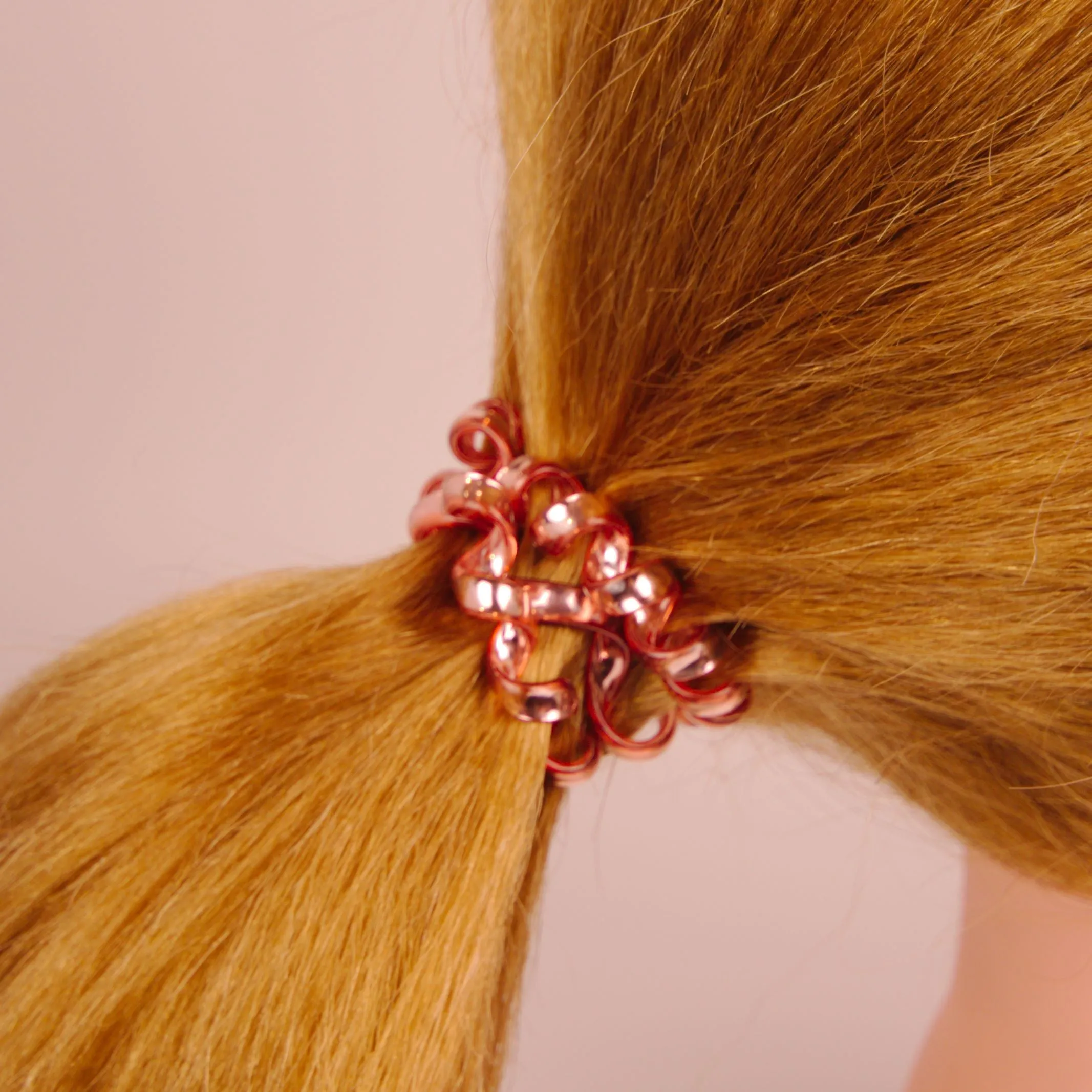 Amelia Beauty Products 8 Medium Smooth Elastic Hair Coils, 2.25in Diameter Spiral Hair Ties, Gentle on Hair, Strong Hold and Minimizes Dents and Creases, Pink
