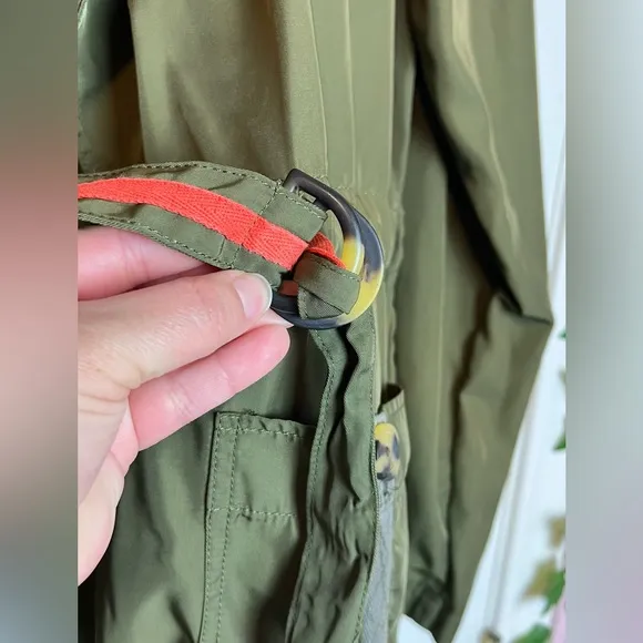 Anthropologie Gisborne Obi Trench Anorak Olive Green Jacket XS