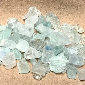 Aquamarine Rough Crystals, Set of 5 (Brazil)
