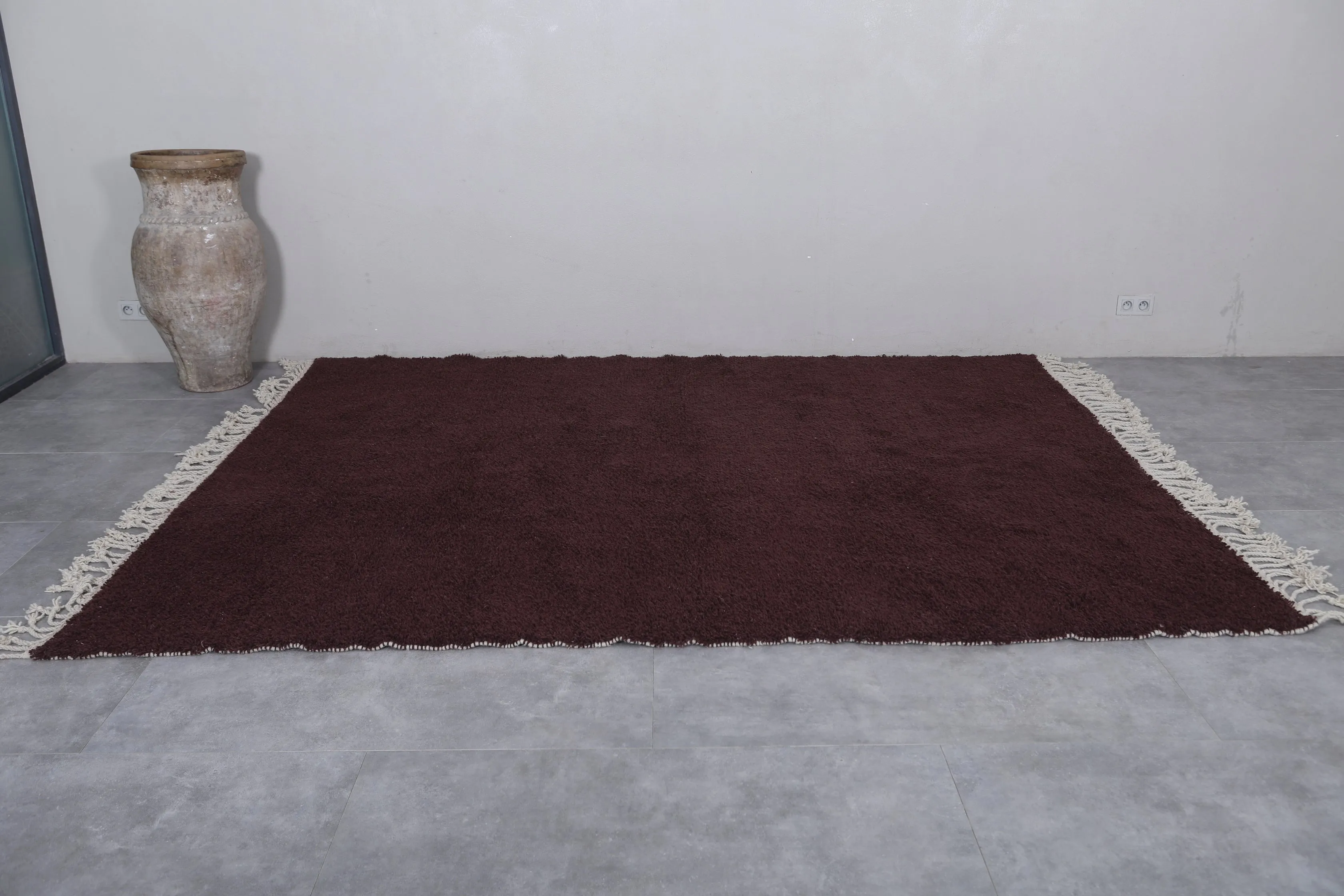 Authentic Beni ourain rug - Dark Brown Custom Rug - Wool rug