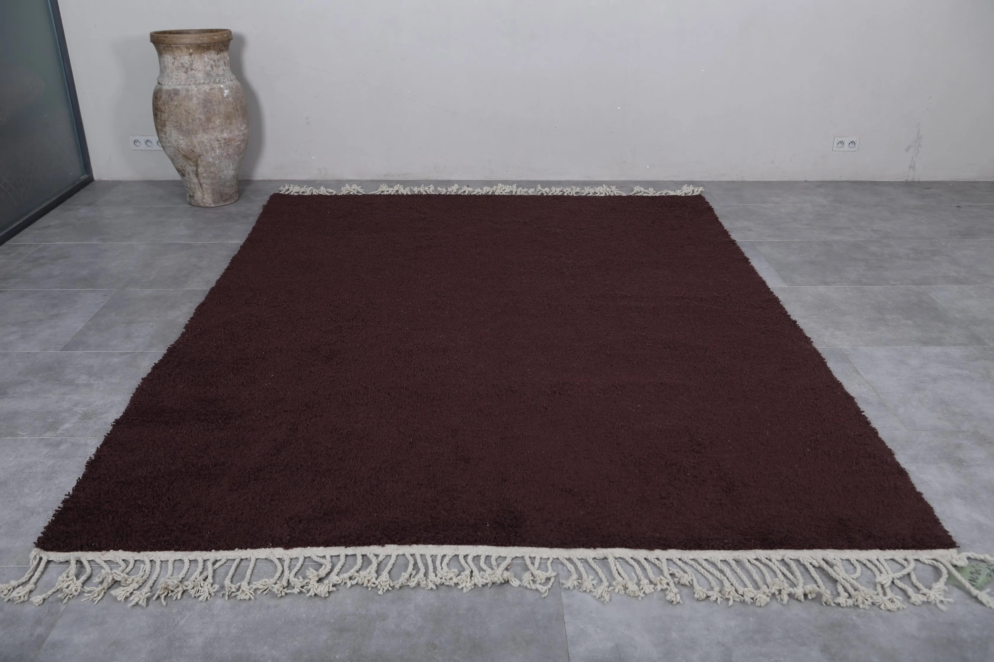 Authentic Beni ourain rug - Dark Brown Custom Rug - Wool rug