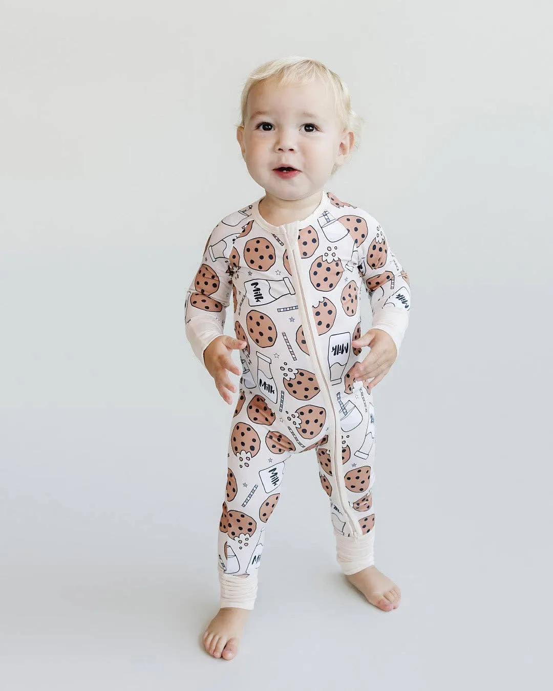 Bamboo Baby Zip Romper | Milk & Cookies