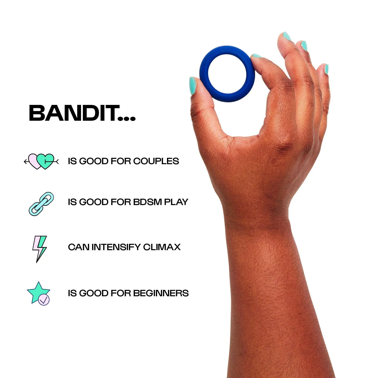 Bandit Stretchy Silicone Sex Toy Cock Ring