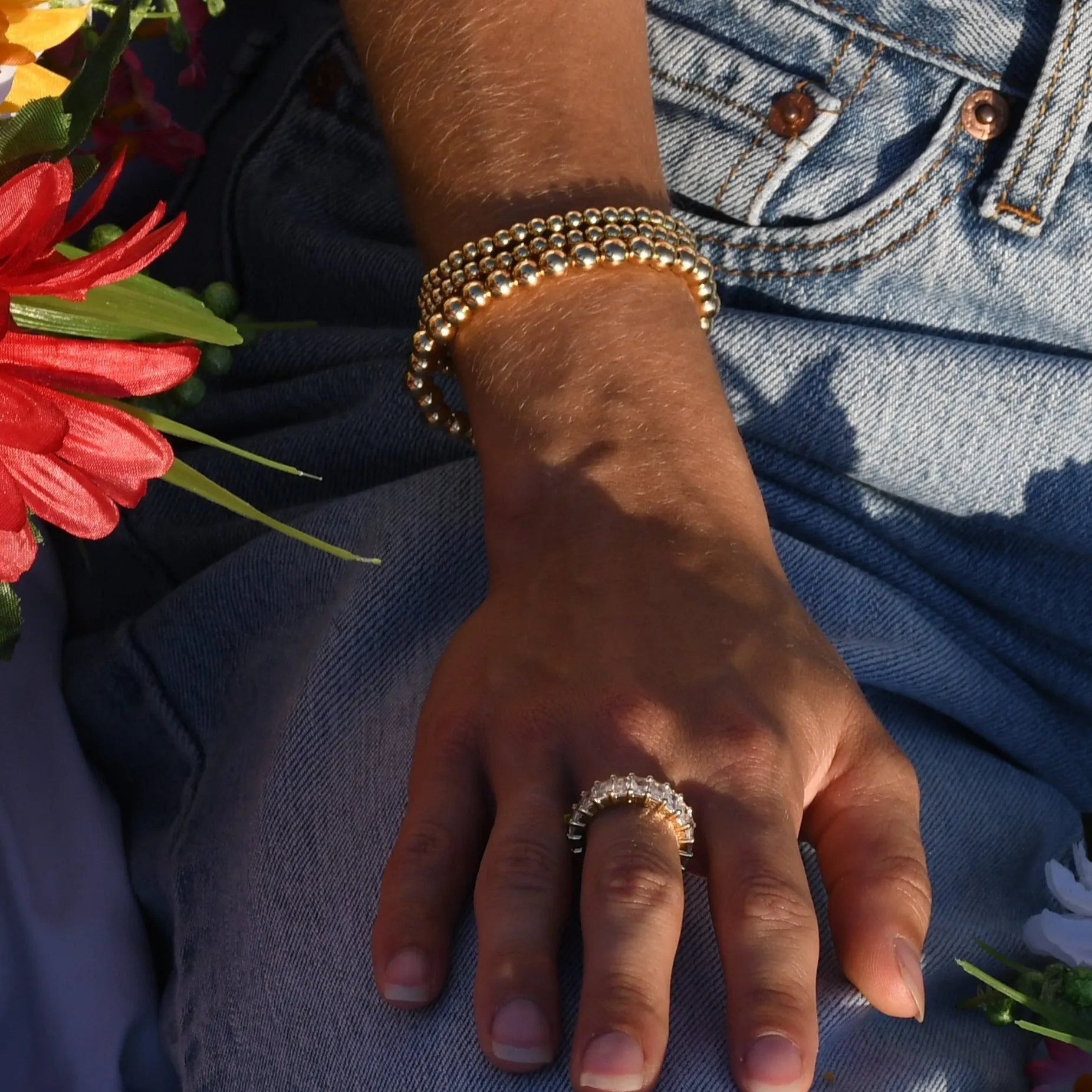Beaded In Gold (Stretchy Elastic)