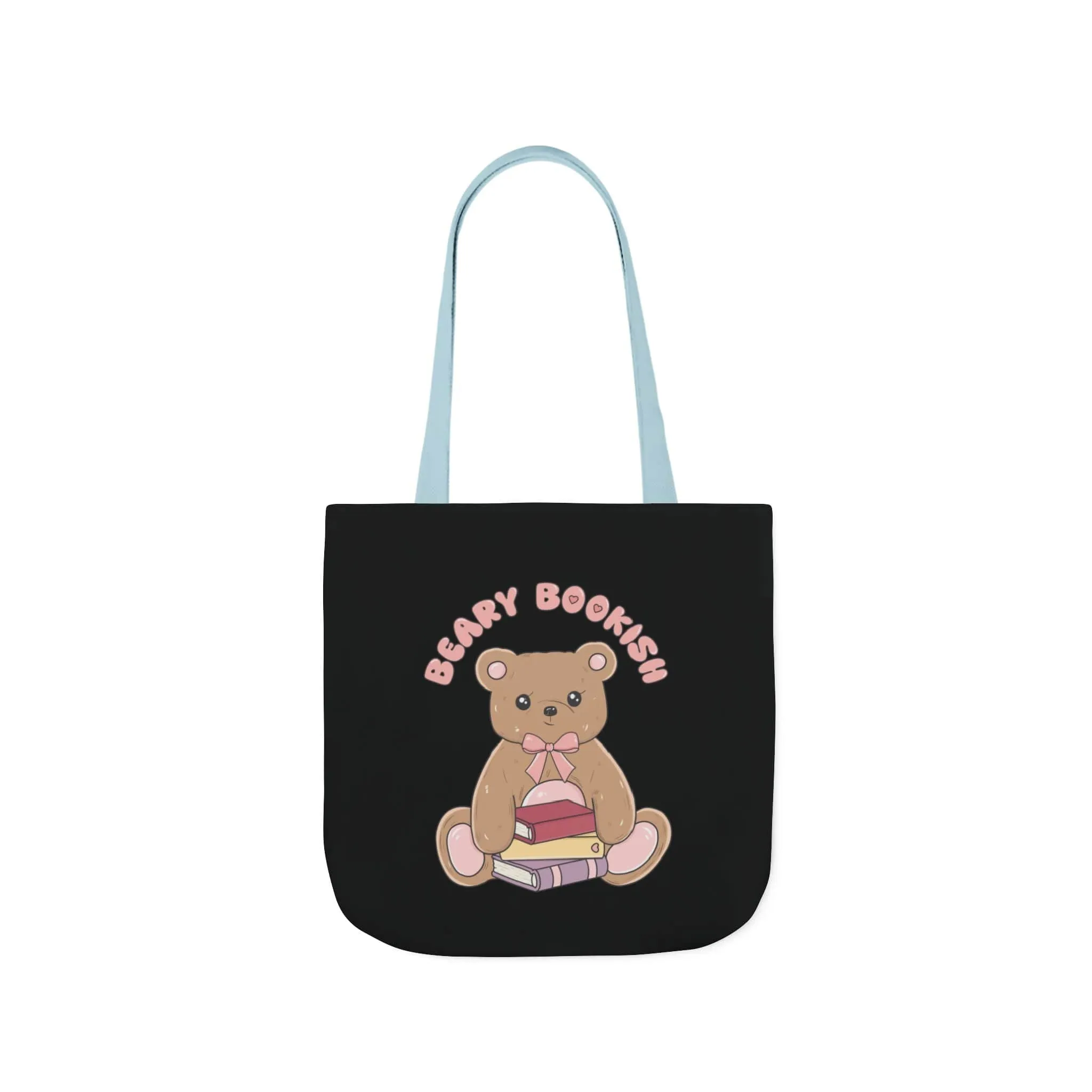Beary Bookish Tote Bag - Black