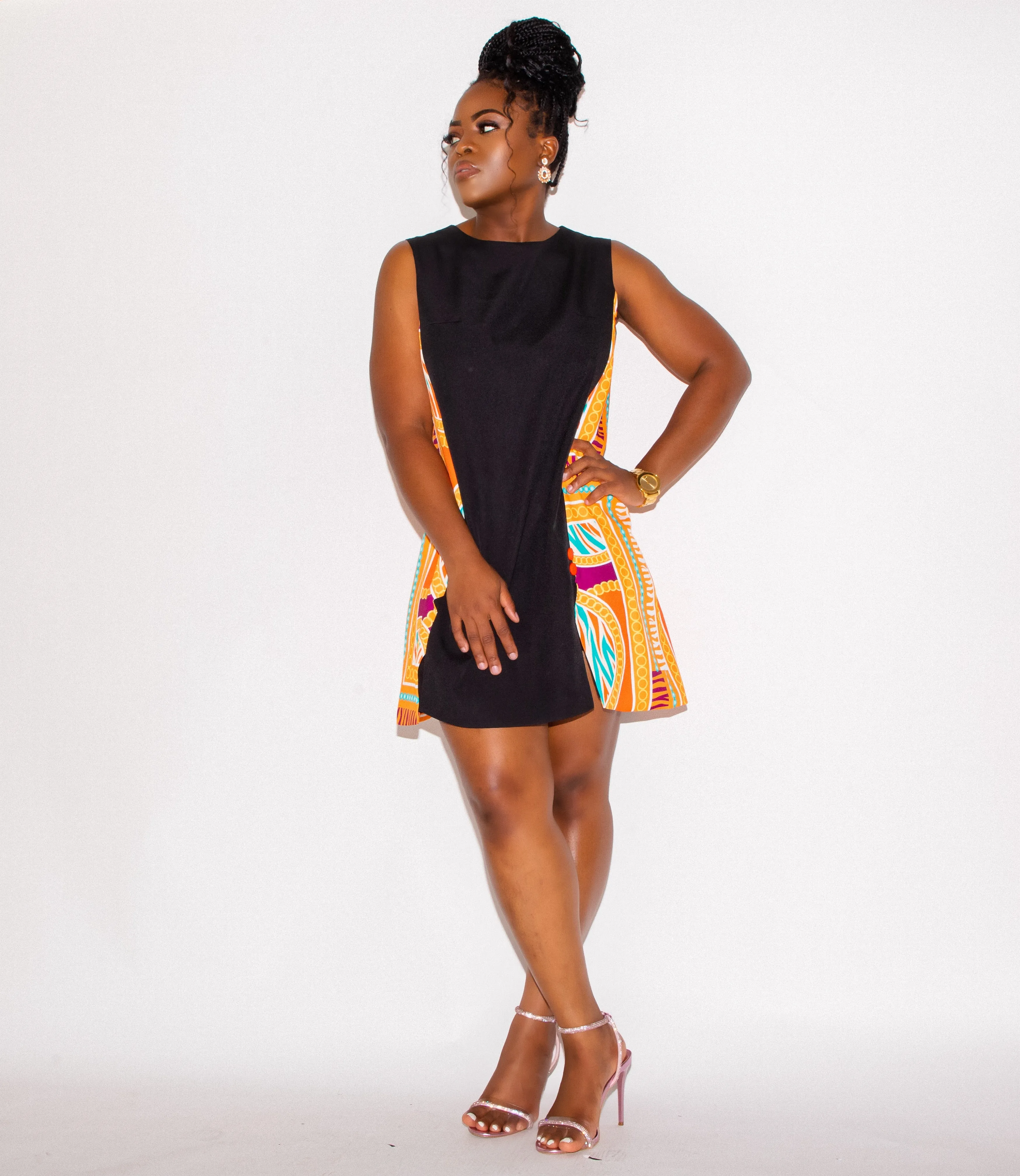 Black Mini Dress With Side Details