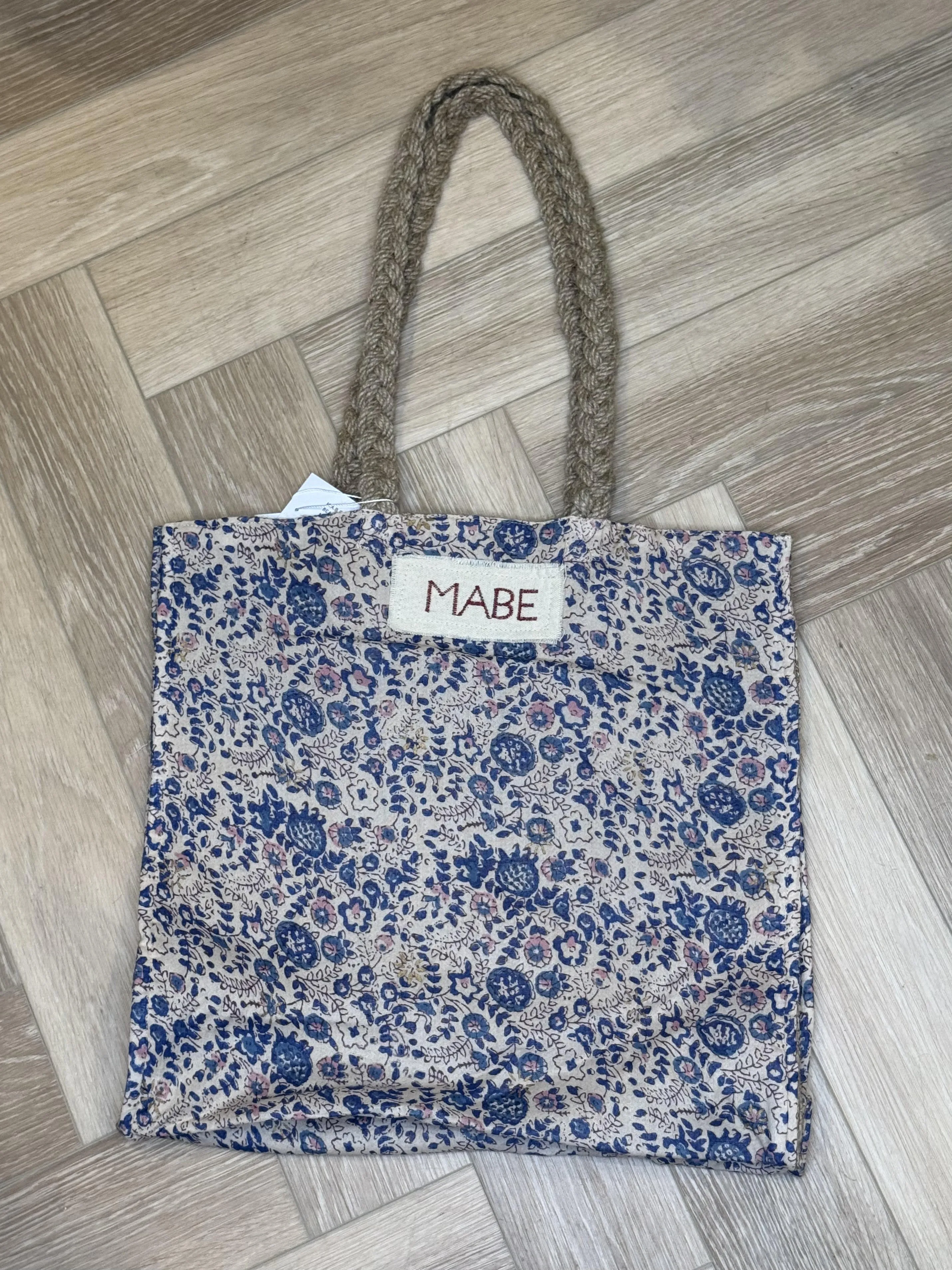 Blockprint & Jute Tote