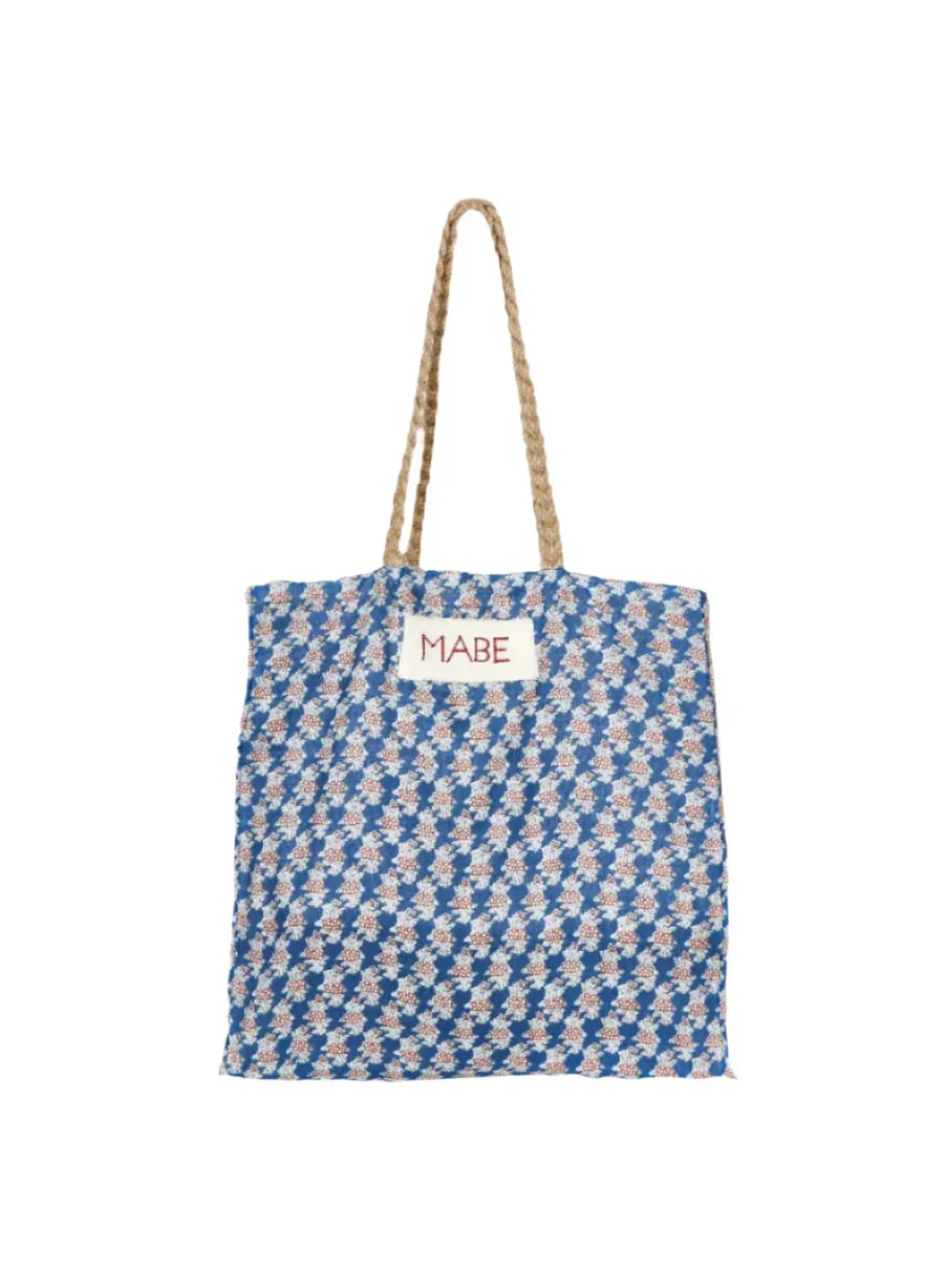 Blockprint & Jute Tote