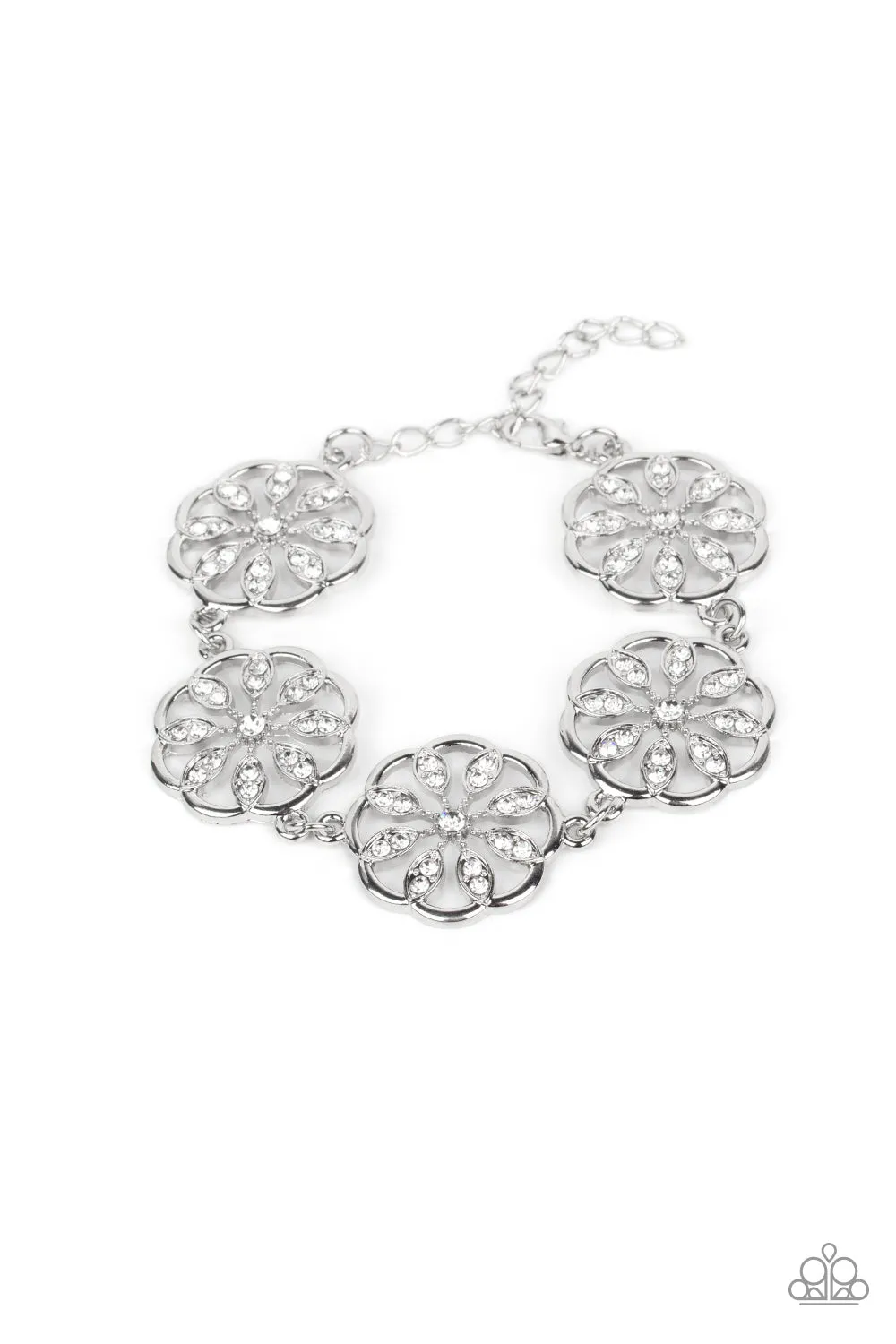 Blooming Bling - White Bracelet